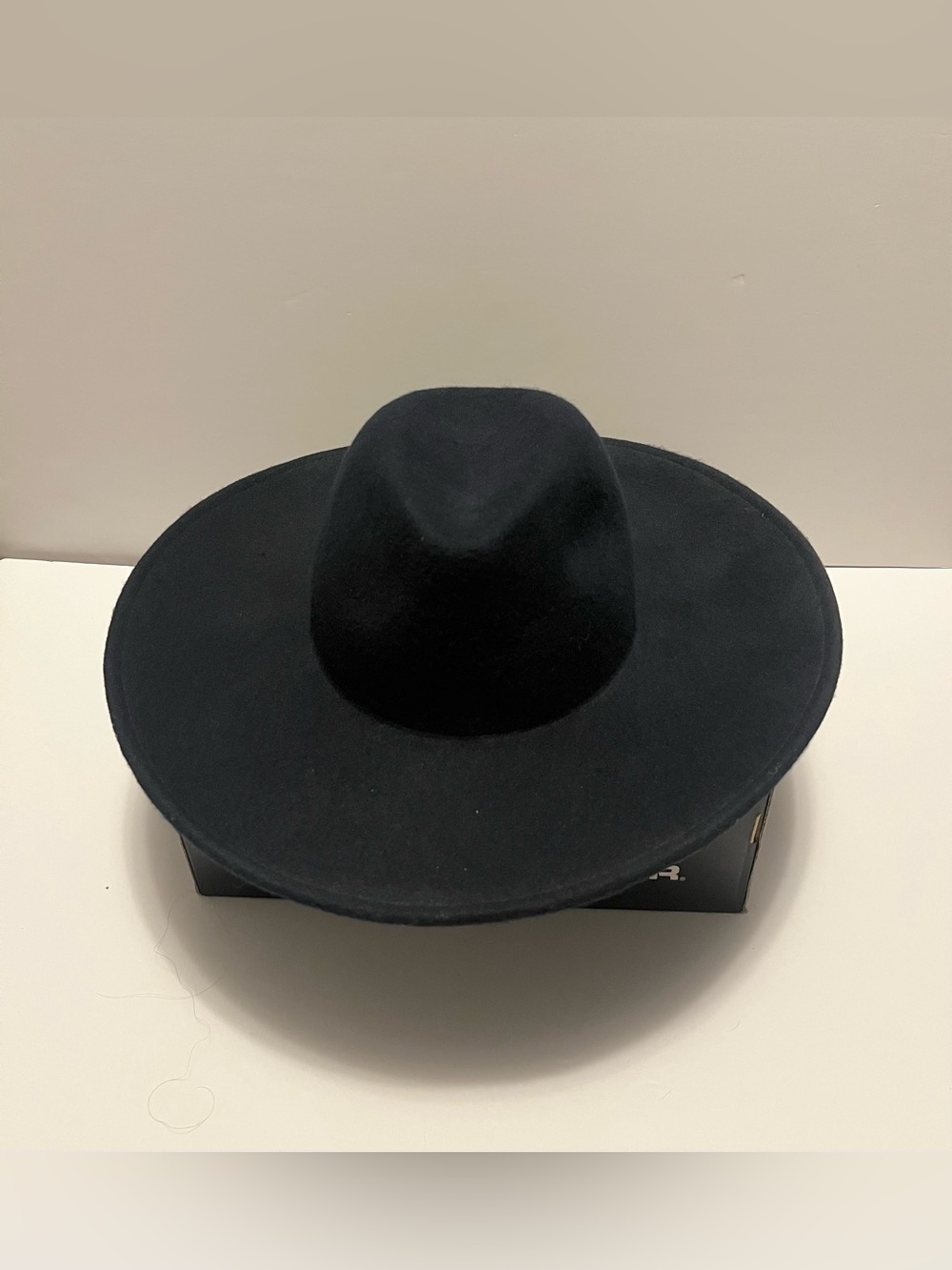 Wide Brim Navy Wool Fedora Hat